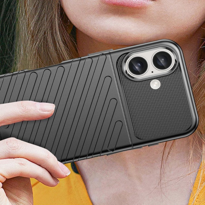 Image du produit Hurtel Thunder Case iPhone 16 Silicone Case - Noir (Apple iPhone 16)