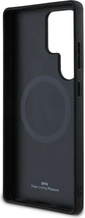 Actual product image BMW Leather Half Textured MagSafe Case for Samsung Galaxy S25 Ultra - Black (Samsung Galaxy S25 Ultra)