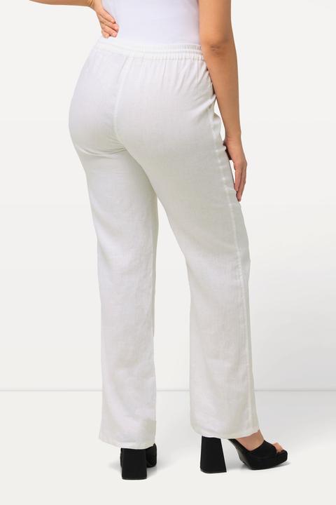 Produktbild Ulla Popken Leinenhose Mary, Elastikbund, weites, gerades Bein (46)