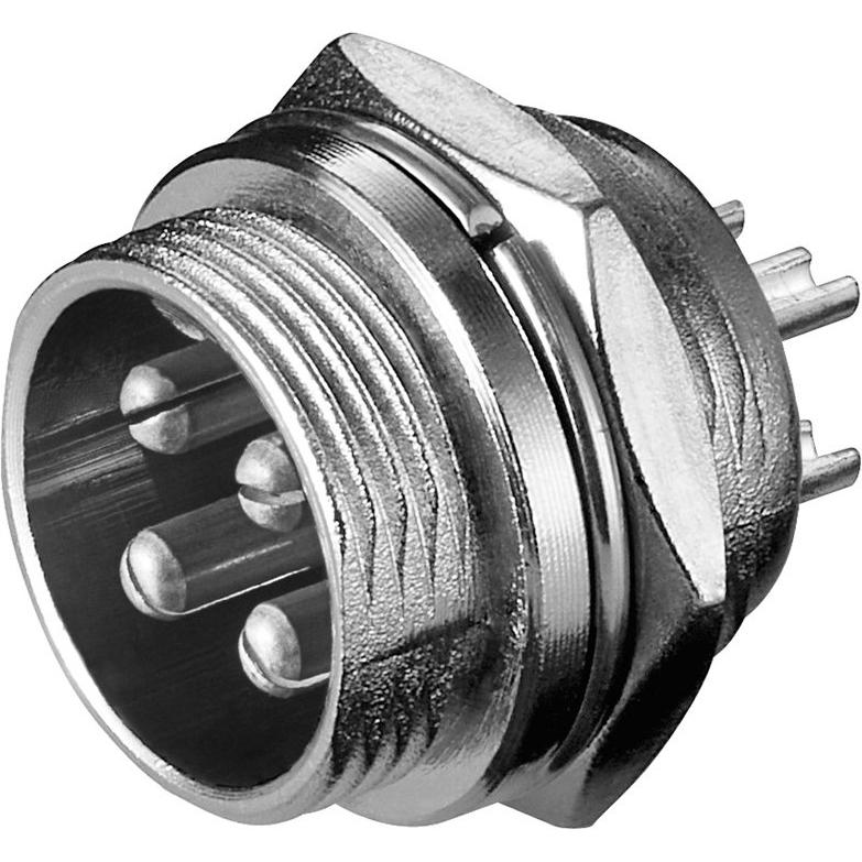 Goobay Mikrofon-Einbaustecker, 4 Pin, Audio Stecker, Silber