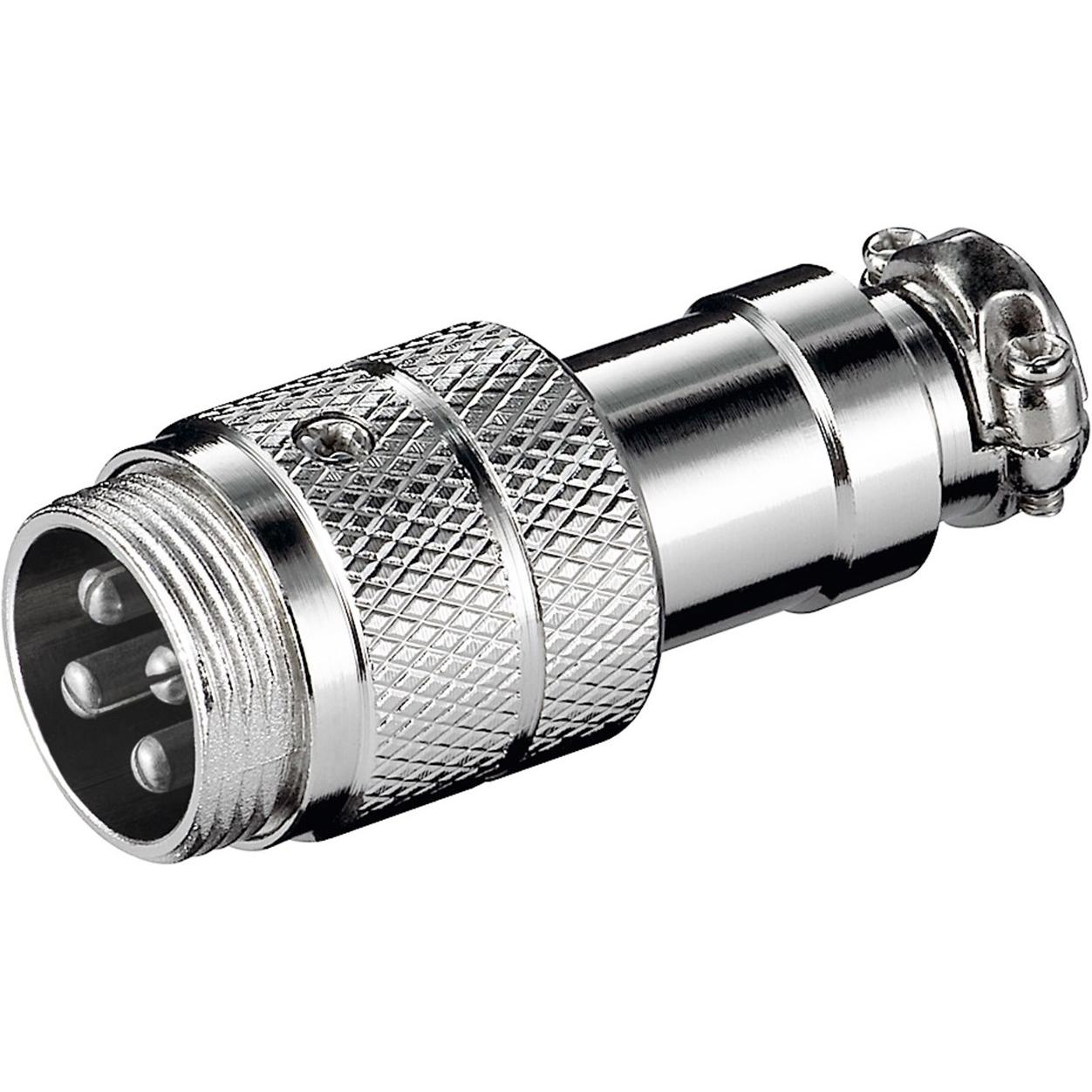 Goobay Mikrofonstecker, 4 Pin, Audio Stecker, Silber