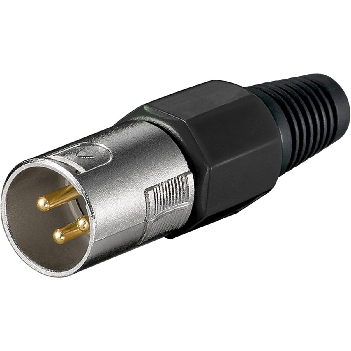 Goobay Mikrofonstecker, 3 Pin, Audio Stecker, Schwarz