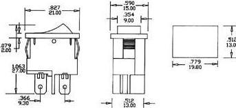 Produktbild Velleman Power Rocker Switch 3A-250V Dpst On-Off Red