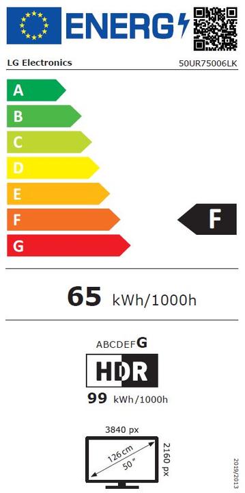Energy Label LG 50UR75006LK (50", LCD, 4K, 2024)