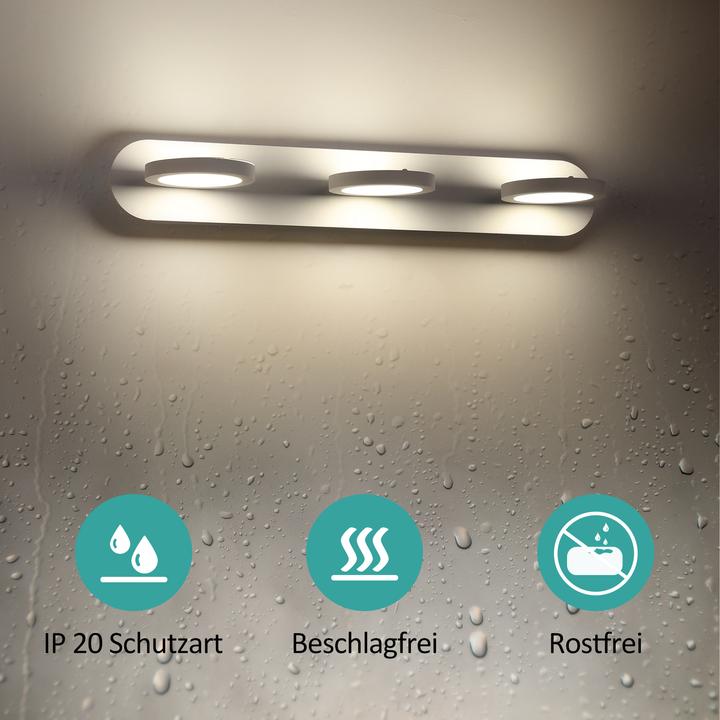 Immagine prodotto Emke Applique pour miroir avec 3 sources, applique murale, blanc neutre (4200K), blanc (975 lm)