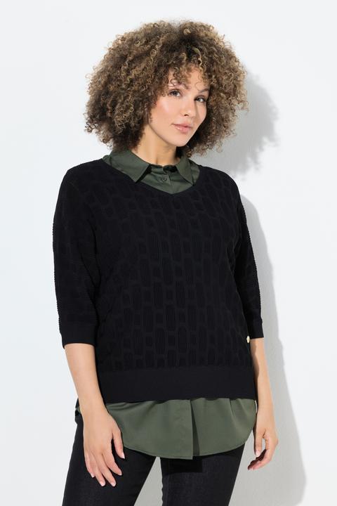 Immagine prodotto Ulla Popken Colletto da camicia con abbottonatura da indossare sotto diversi top (54)