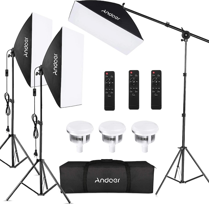 Image du produit Andoer Kit d'éclairage softbox 85 W (Boîte à lumière)