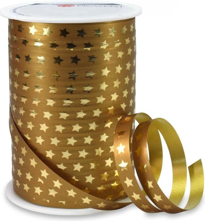 Pattberg Geschenkband Christmas Star 1 cm x 100 m, Gold (Geschenktüte, 1 x)