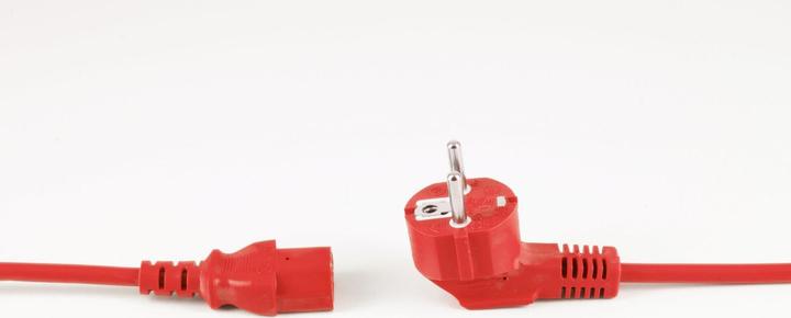 Immagine prodotto Shiverpeaks Cavo di alimentazione del contatto di protezione BASIC-S, 1,8 m, rosso (1.80 m, C13, CEE 7/7)