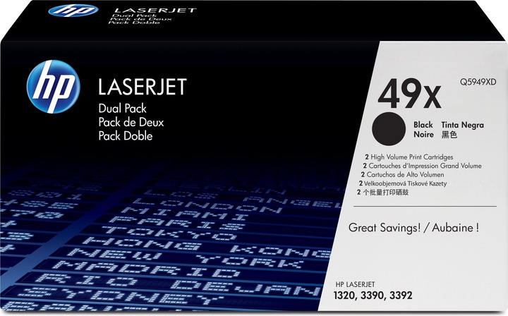 Actual product image HP Q5949XD) No 49XD HP49XD 49XD Dual Pack Black Cartrdige (Q5949XD) (FC)