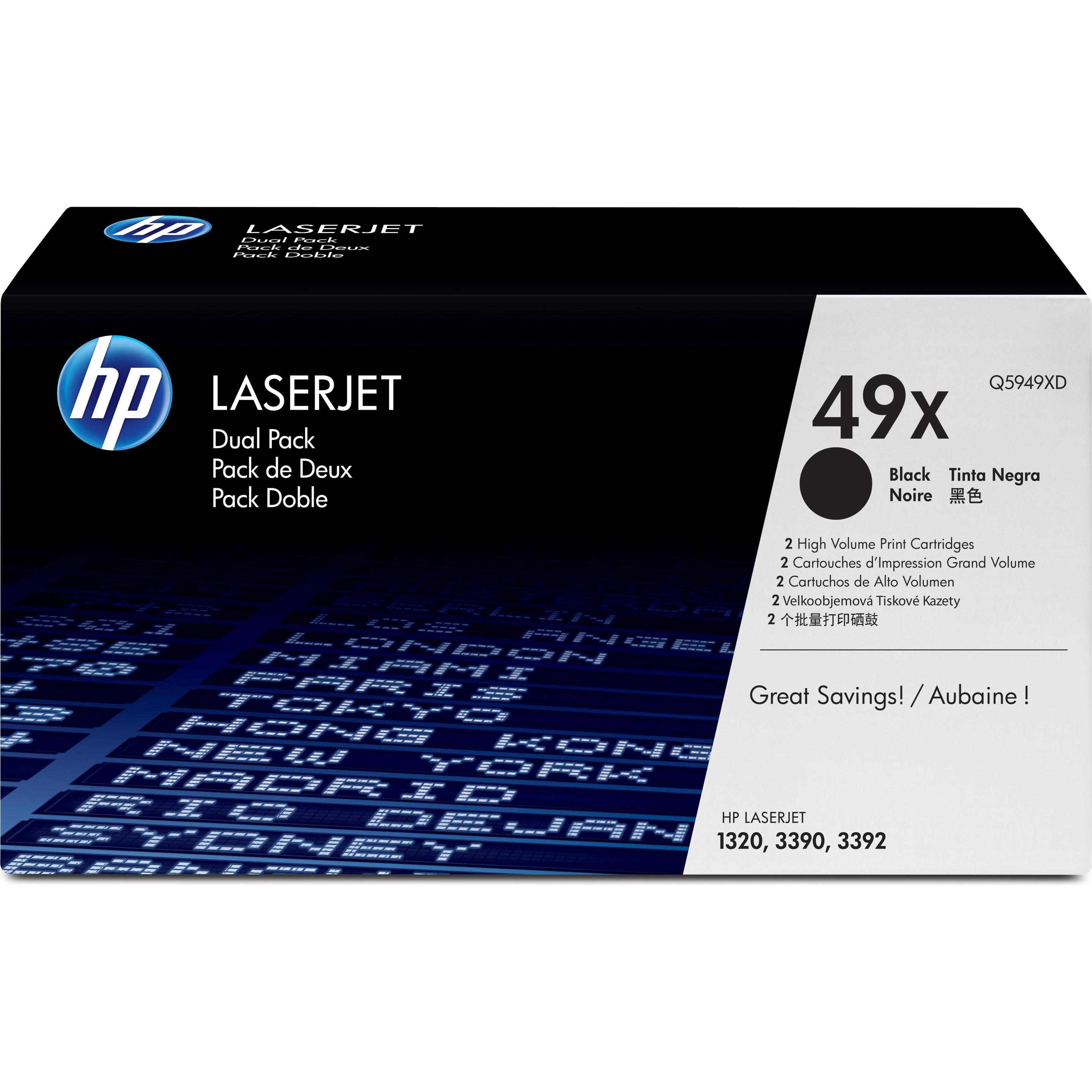 HP, Toner, Q5949XD) No 49XD HP49XD 49XD Dual Pack Black Schwarz Cartrdige (Q5949XD) (BK)