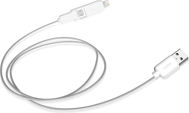 Actual product image SBS USB – Lightning /Micro USB data cable (1 m, USB 3.2 Gen 1)