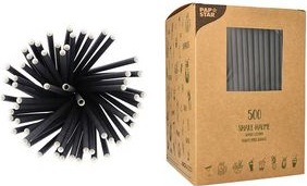 Produktbild Papstar Papier-Trinkhalm "pure", 250 mm, schwarz (500 x)
