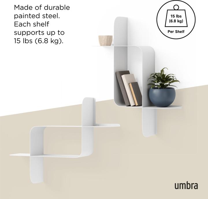 Immagine prodotto Umbra Set di 2 mensole in metallo (64 x 16 x 48 cm)