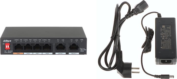 Produktbild Dahua PoE-Switch PFS3006-4GT-60-V2 unmanaged (6 Ports)