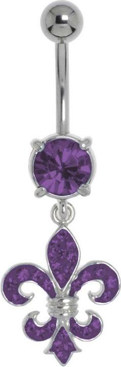 Image du produit Bijouteria Piercing nombril (Laiton rhodié, Cristallin, Acier chirurgical 316L)