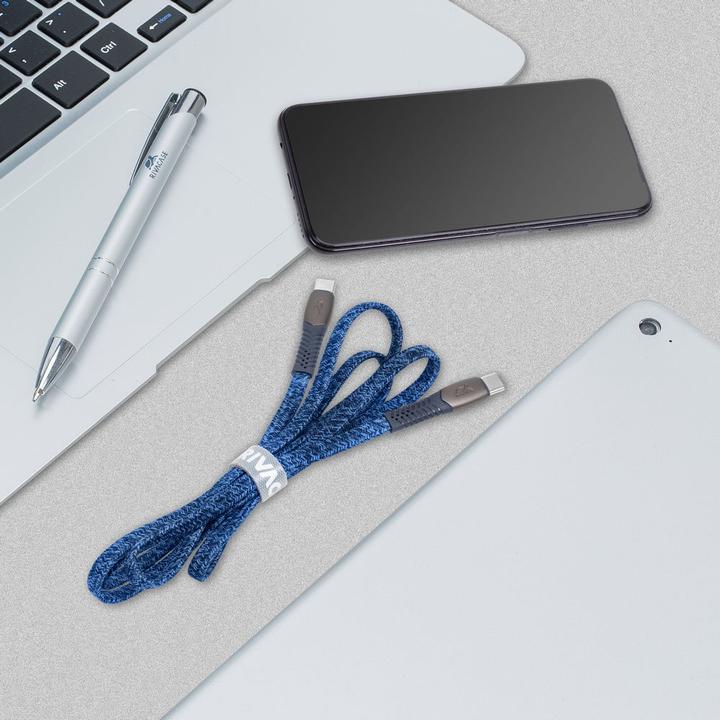 Produktbild Rivacase CABLE USB-C TO USB-C /BLUE PS6105 BL12 (1.20 m, USB 2.0, 60 W)