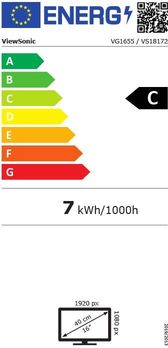 Energy Label Viewsonic VG1655 (1920 x 1080 pixels, 15.60")