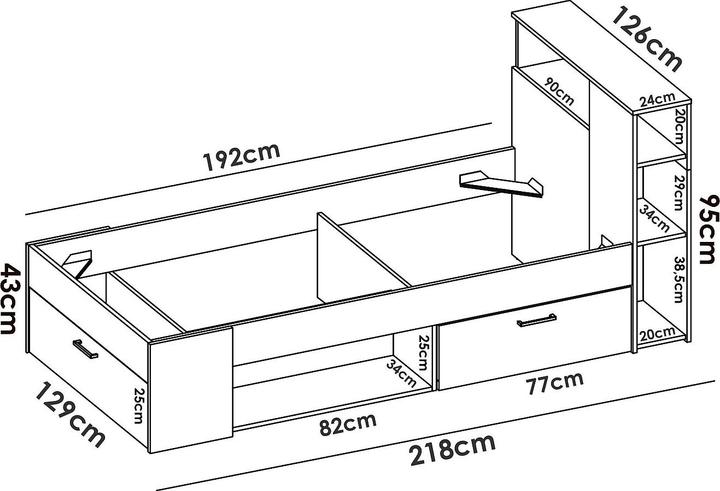 Produktbild Vente-unique Leandre (120 x 190 cm)