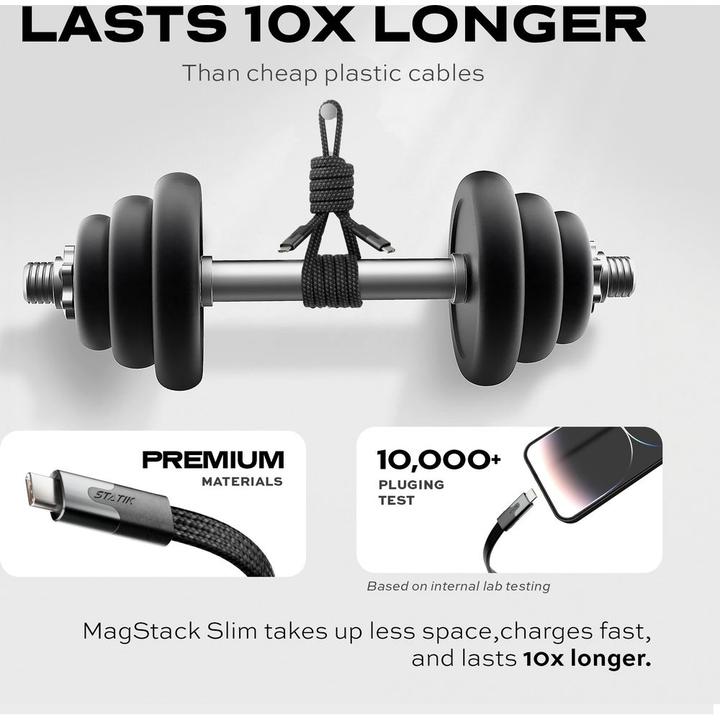 Produktbild Statik MagStack Slim Pro USB-C zu C Kabel (1 m, USB 2.0, 100 W)