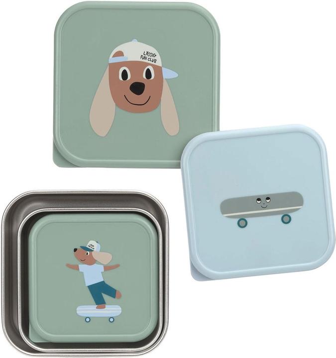 Image du produit Lässig 3-tlg. Edelstahl-Snackboxen-Set - Tiny Team