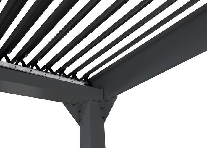 Produktbild Mendler Alu Pergola HWC-L41, stabiles 8cm-Metall-Gestell 3x3,7m, anthrazit (306 cm, 368 cm)