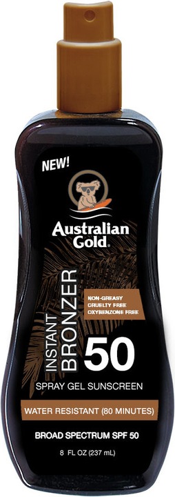 Actual product image Australian Gold Spray Gel with Bronzer (Sun spray, Sun gel, SPF 50, 237 ml)