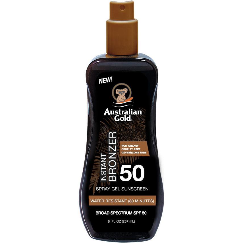 Australian Gold, Sonnencreme, Gel mit Bronzer (Sonnenspray, Sonnengel, SPF 50, 237 ml)