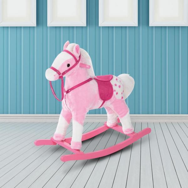 Image du produit Homcom Cheval à bascule rose