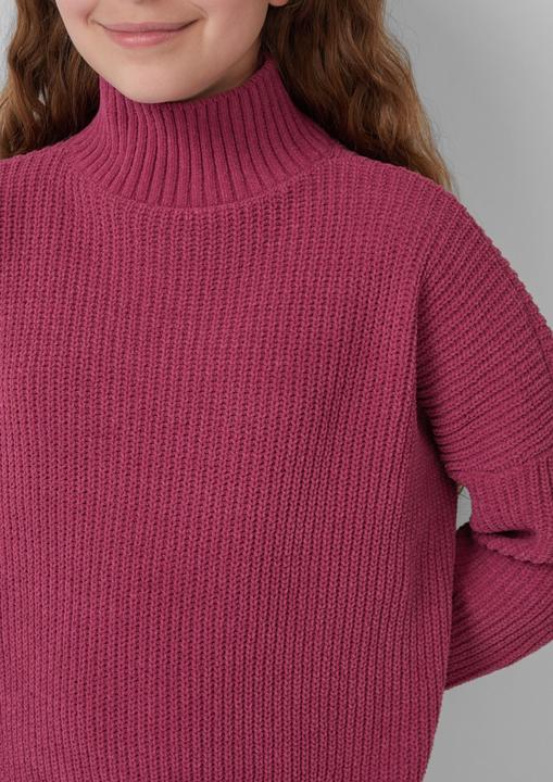 Produktbild s.Oliver Strickpullover Loose Fit Strickpullover mit Stehkragen aus Chenille-Garn (146, 152)