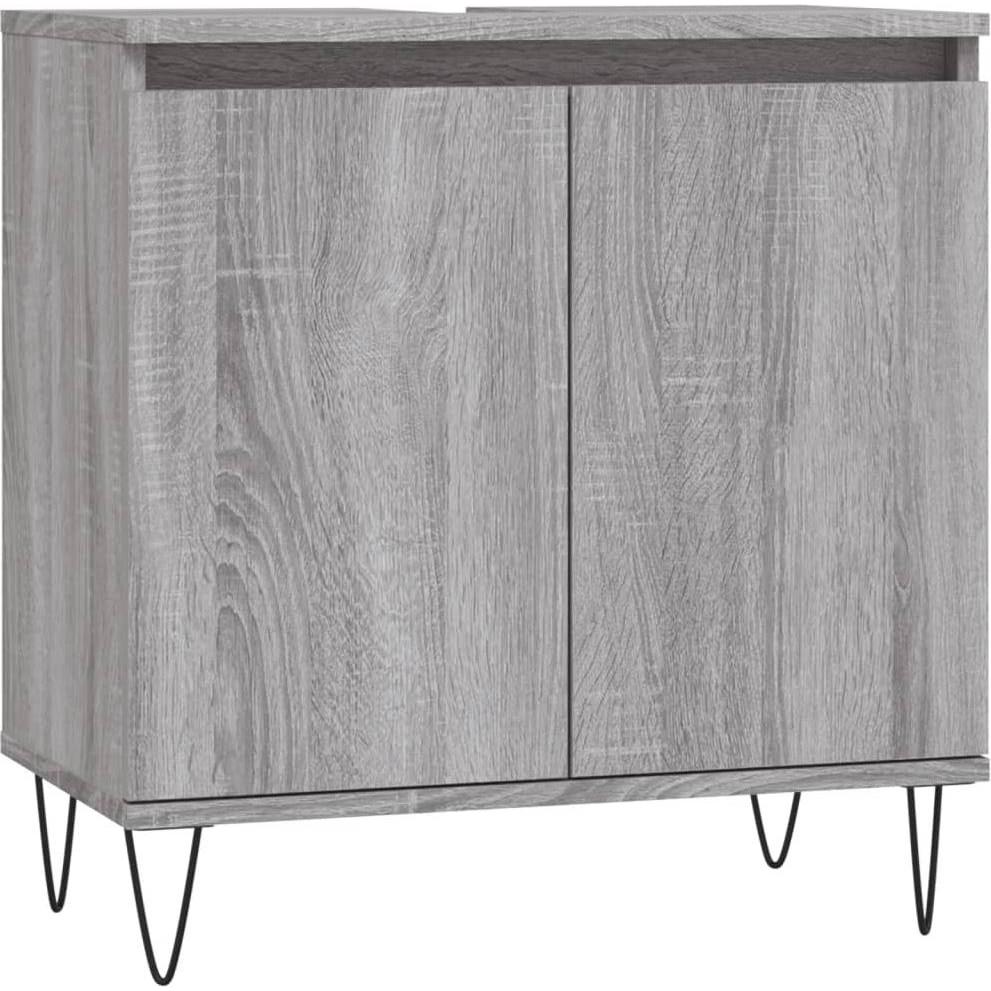 VidaXL, Badezimmerschrank, Badschrank Grau Sonoma 58x33x60 cm Holzwerkstoff, Farbe (58 x 33 x 60 cm)