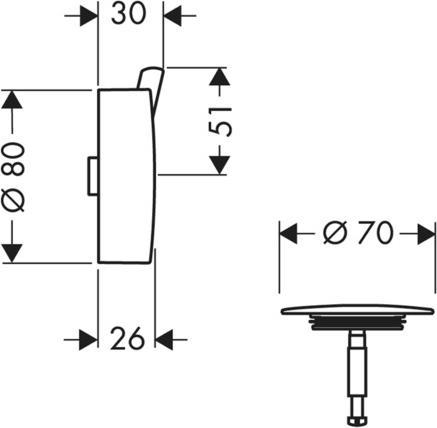 Produktbild hansgrohe HG Fertigmontageset FLEXAPLUS S Ab- und Überlaufgarnitur chrom