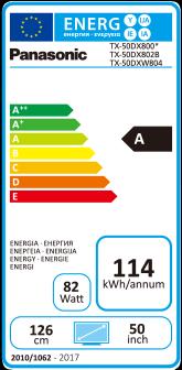 Energie-Label Panasonic Tx-50dxw804 (50", LCD, 4K)