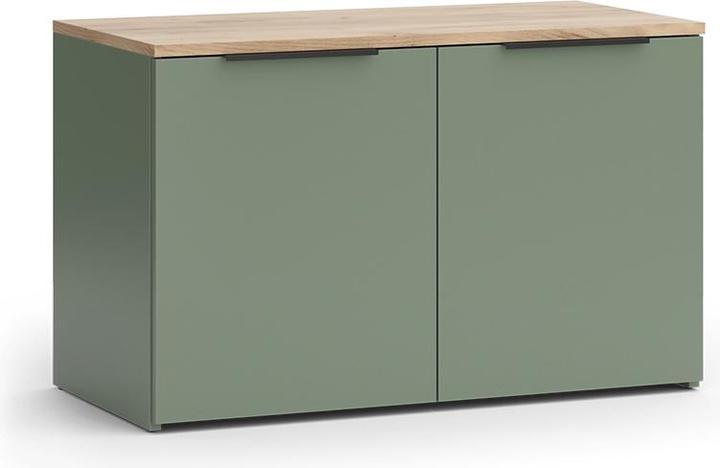 Vicco Kommode Wido, Grün/Sonoma, 80 x 50 cm mit 2 Türen (80 x 40 x 50 cm)