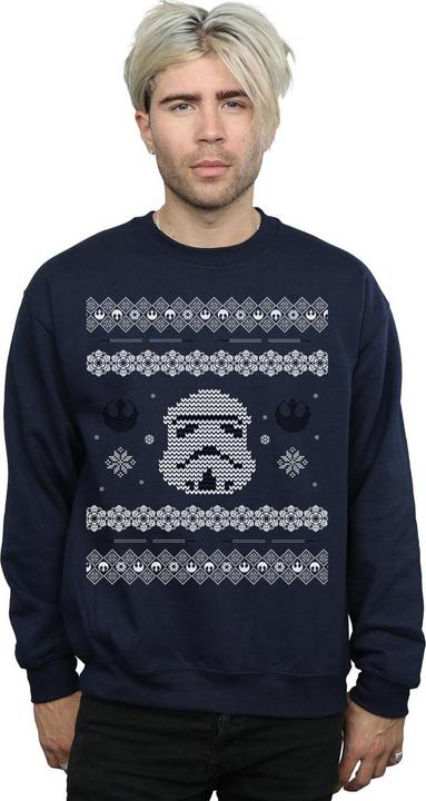 Actual product image Star Wars Mens Stormtrooper Christmas Fair Isle Sweatshirt (XL)