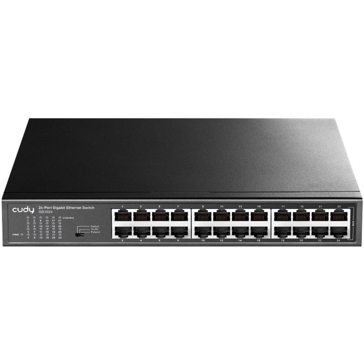 Cudy Switch di rete GS1024 Gigabit Ethernet (10/100/1000) Nero (24 porte), Switch di rete, Nero