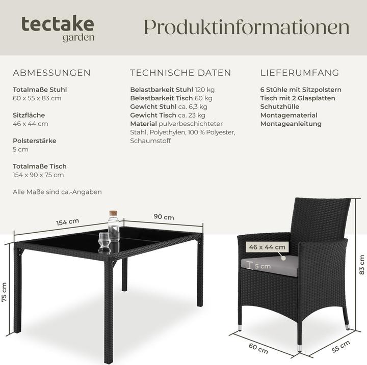 Produktbild tectake Rattan Sitzgruppe Porto