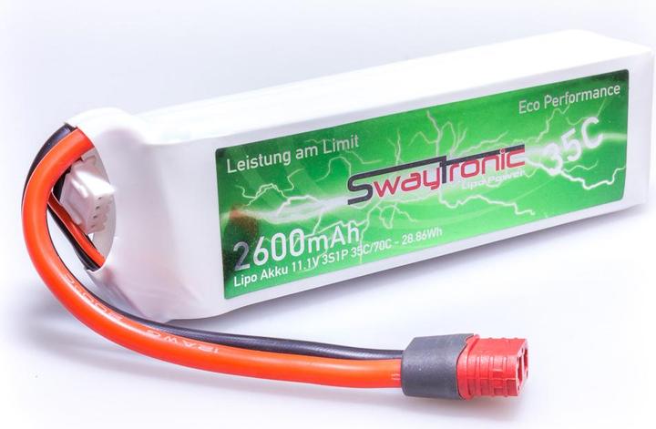 Actual product image Swaytronic LiPo 3S 11.1V 2600mAh 35C/70C T (11.10 V, 2600 mAh)