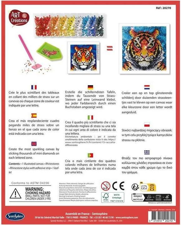 Actual product image Sentosphere Rhinestone picture tiger