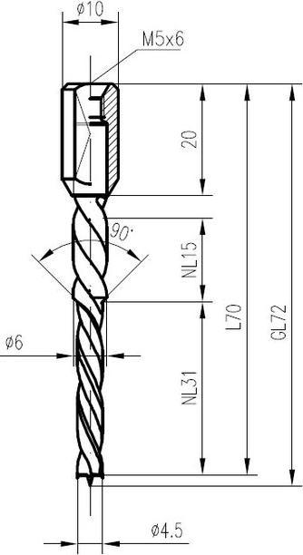 Actual product image Dusafix Maschinen Stufenbohrer für, link (6 mm, 4.5 mm)