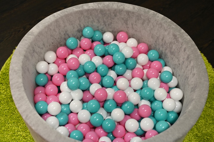 Produktbild Knorrtoys Bällebad soft - "Grey" - 300 balls rose/creme/lightblue (ca. 6cm Durchmesser)