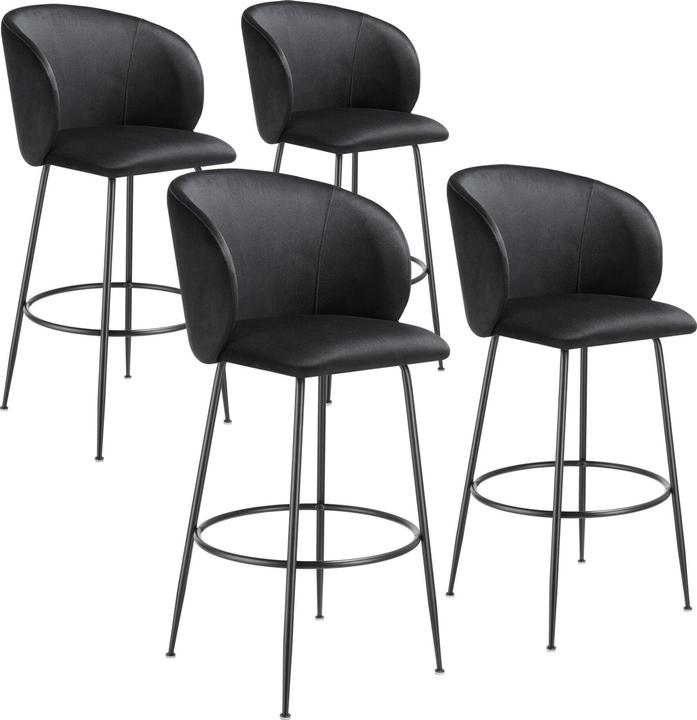 Actual product image tectake Bar stool Luana, with backrest, velvet look