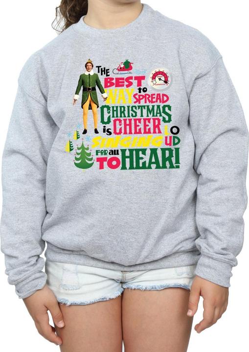 Actual product image Elf Girls Christmas Cheer Sweatshirt (140, 146)