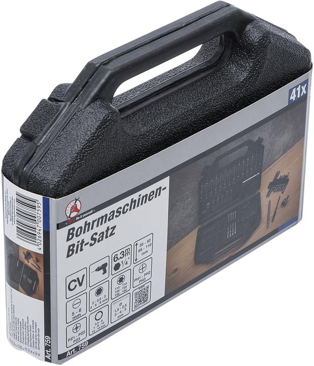 Produktbild BGS Bohrmaschinen-Bit-Satz Antrieb Aussensechskant 6,3 mm (1/4") 41-tlg. (Innensechskant, Schraubschlitz)