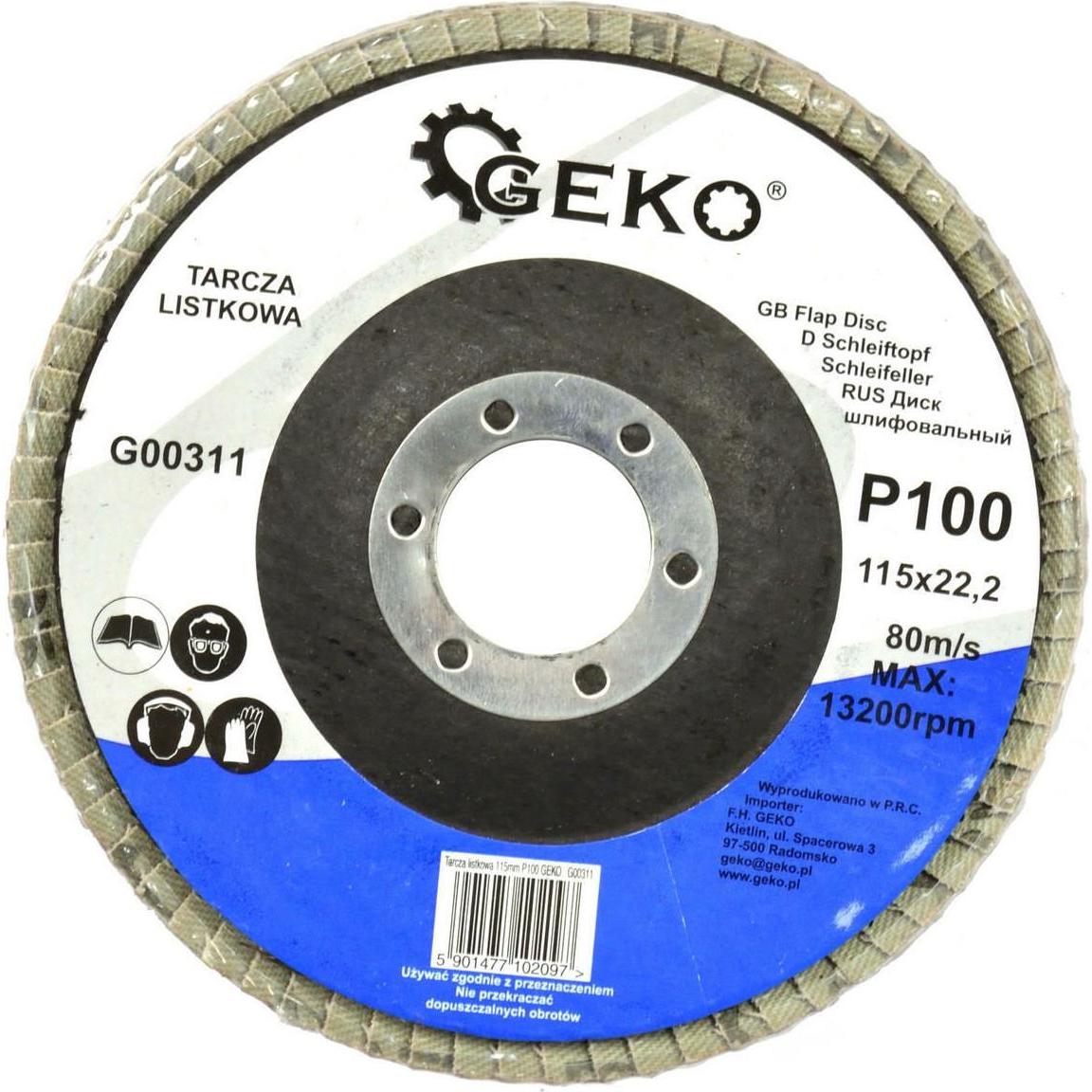 GEKO, Schleifmittel, Flammscheibe 115mm, P100 (P100)