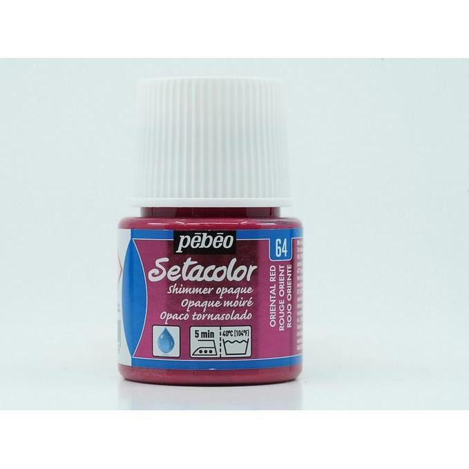 Pebeo, Künstlerfarbe + Bastelfarbe, Setacolor Opak Schimmerndes (Schimmerndes Orientrot, 45 ml)