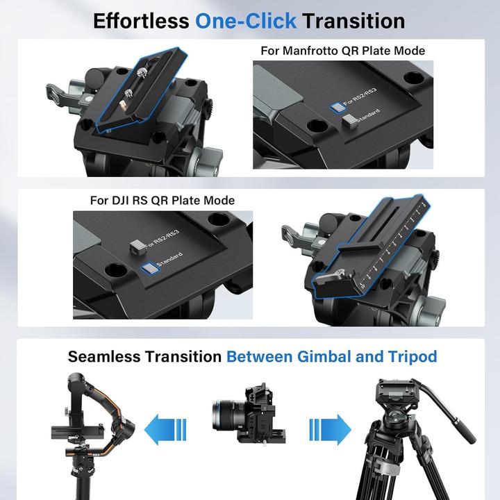 Produktbild Sirui Videostativ mit Schnellwechselmechanismus, Flüssigkopf und Stabilität für professionelle Aufnahmen (Metall)