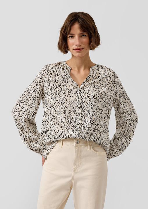Immagine prodotto s.Oliver Bluse Fliessende Viskose-Bluse mit Raffung und Allover-Muster (40)