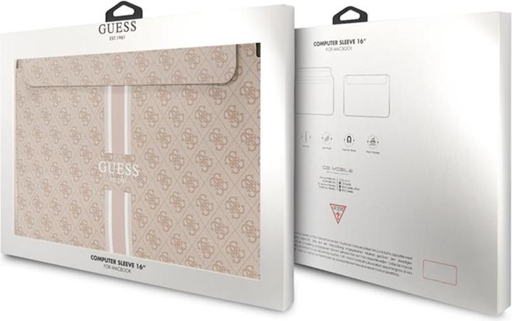 Actual product image Guess PU 4G Printed Stripe Computer Sleeve 16" Pink (16")