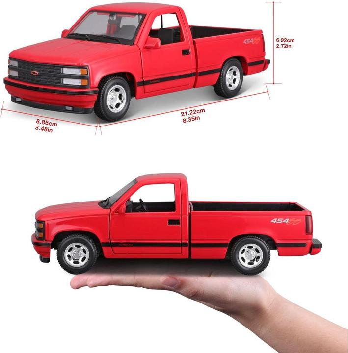 Actual product image Maisto Chevrolet 454 SS Pick-up 1993 1/24 red